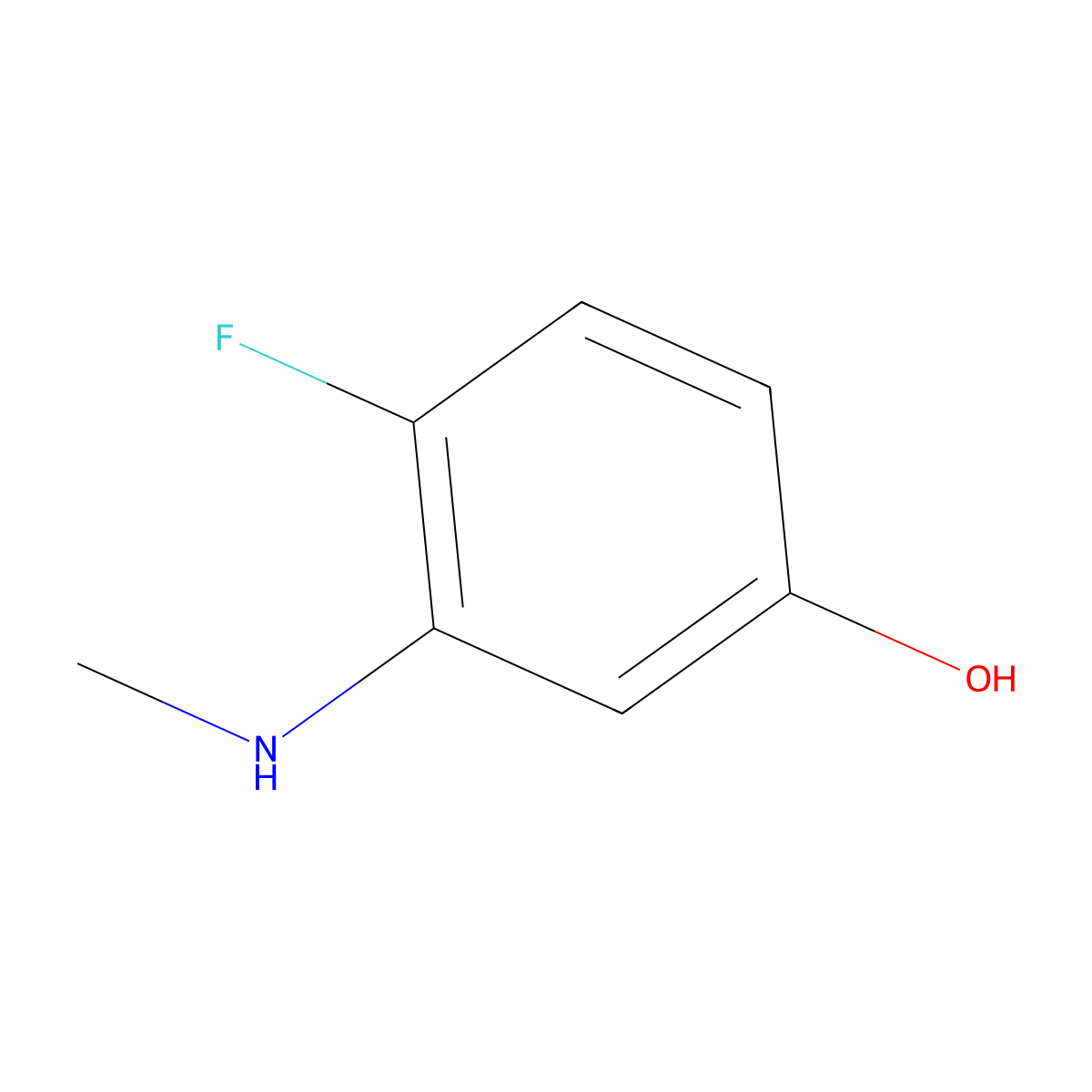 4-Fluoro-3-(methylamino)phenol molecular structure, CAS 1228996-53-9