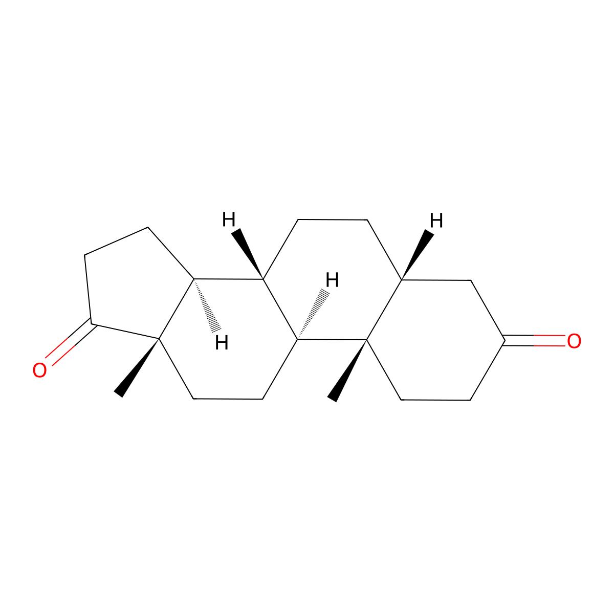Androstane-3,17-dione, (5beta)- molecular structure, CAS 1229-12-5