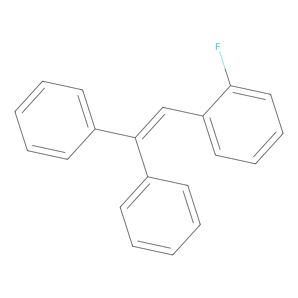ETHYLENE, 1,1-DIPHENYL-2-(o-FLUOROPHENYL)- molecular structure, CAS 1229-68-1