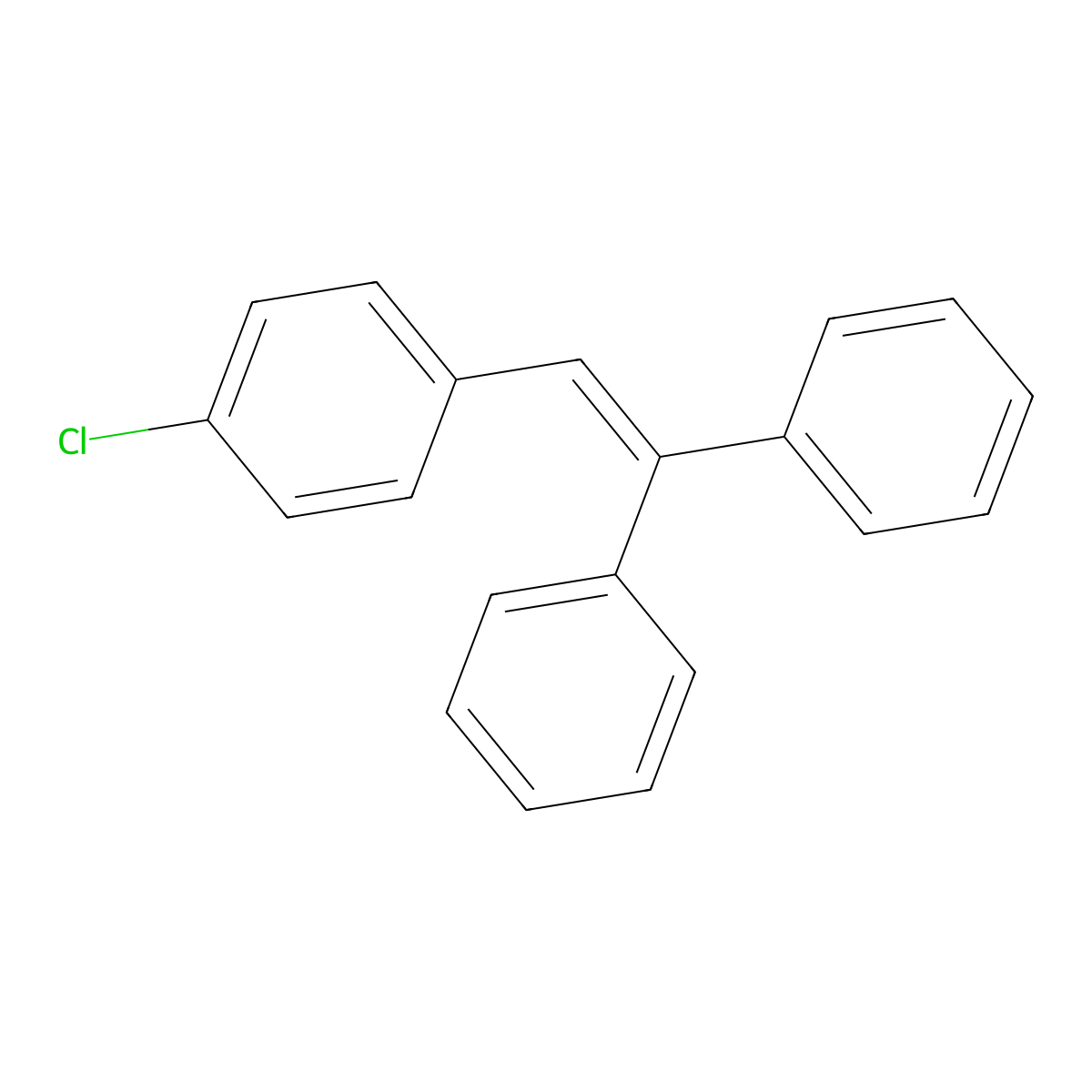 ETHYLENE, 1-(p-CHLOROPHENYL)-2,2-DIPHENYL- molecular structure, CAS 1229-73-8