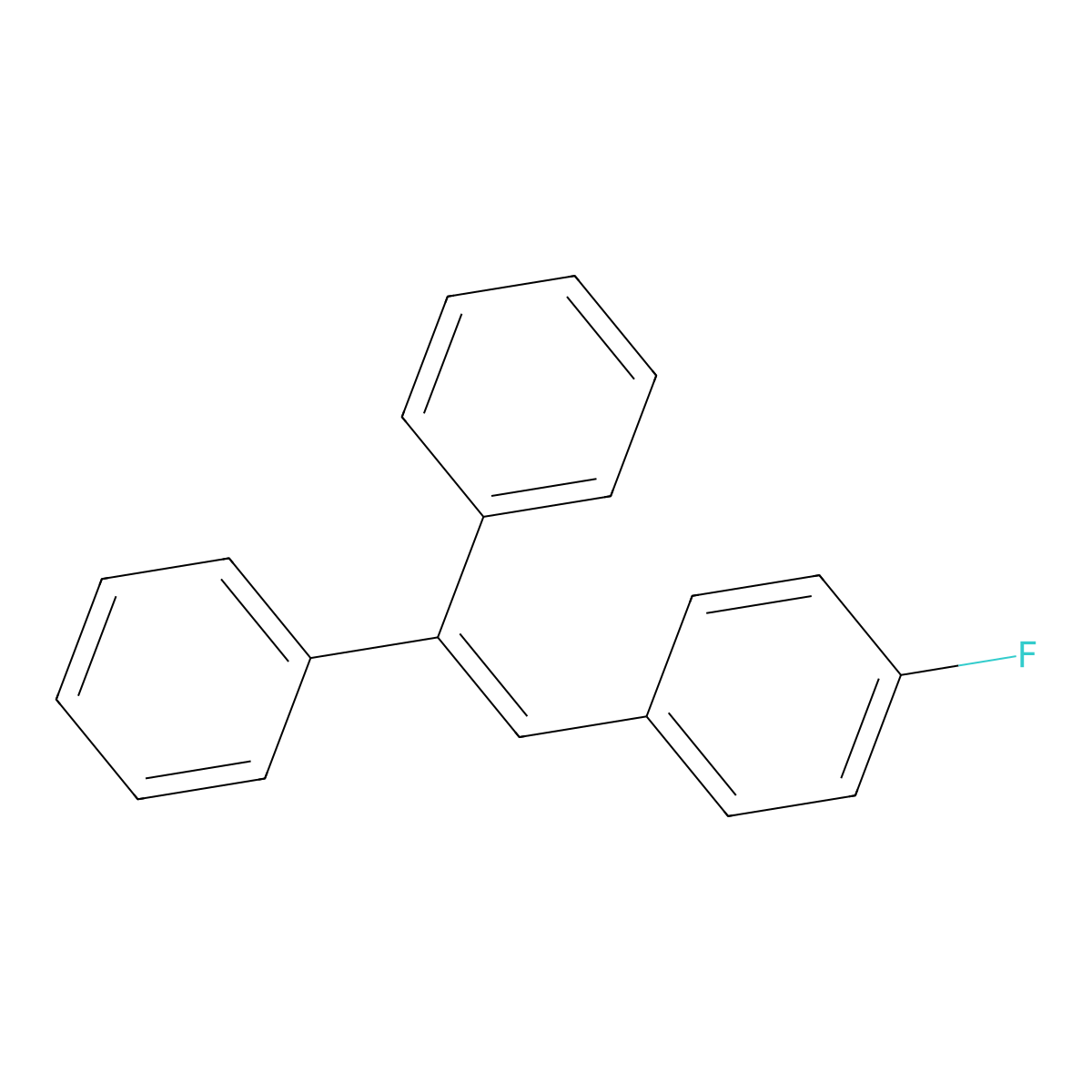 ETHYLENE, 1,1-DIPHENYL-2-(p-FLUOROPHENYL)- molecular structure, CAS 1229-75-0