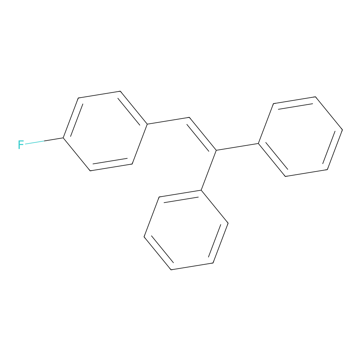 ETHYLENE, 1,1-DIPHENYL-2-(p-FLUOROPHENYL)- molecular structure, CAS 1229-75-0