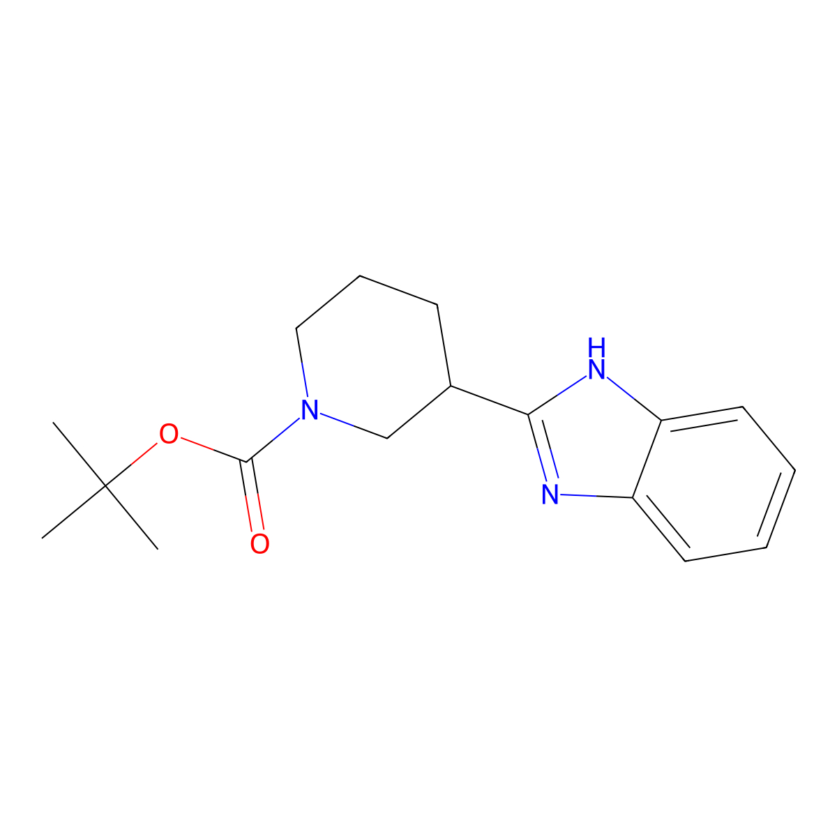 2-(N-Boc-piperidin-3-yl)-1H-benzoimidazole molecular structure, CAS 1229000-10-5