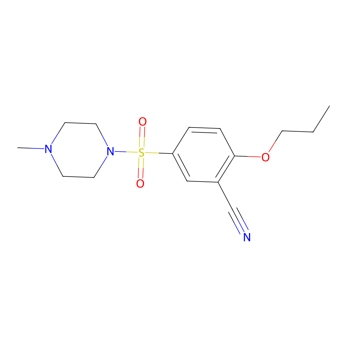 5-[(4-Methyl-1-piperazinyl)sulfonyl]-2-propoxybenzonitrile molecular structure, CAS 1229019-31-1