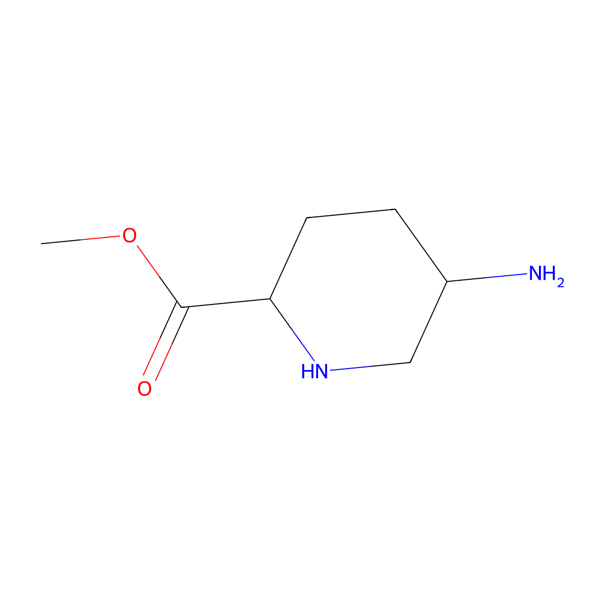 Methyl (2R,5S)-5-aminopiperidine-2-carboxylate molecular structure, CAS 1229020-02-3