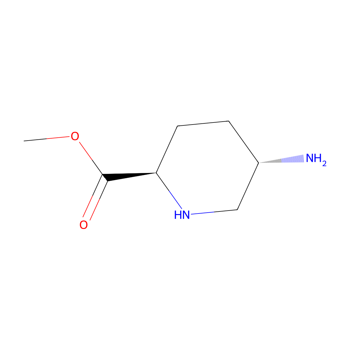 Methyl (2R,5S)-5-aminopiperidine-2-carboxylate molecular structure, CAS 1229020-02-3