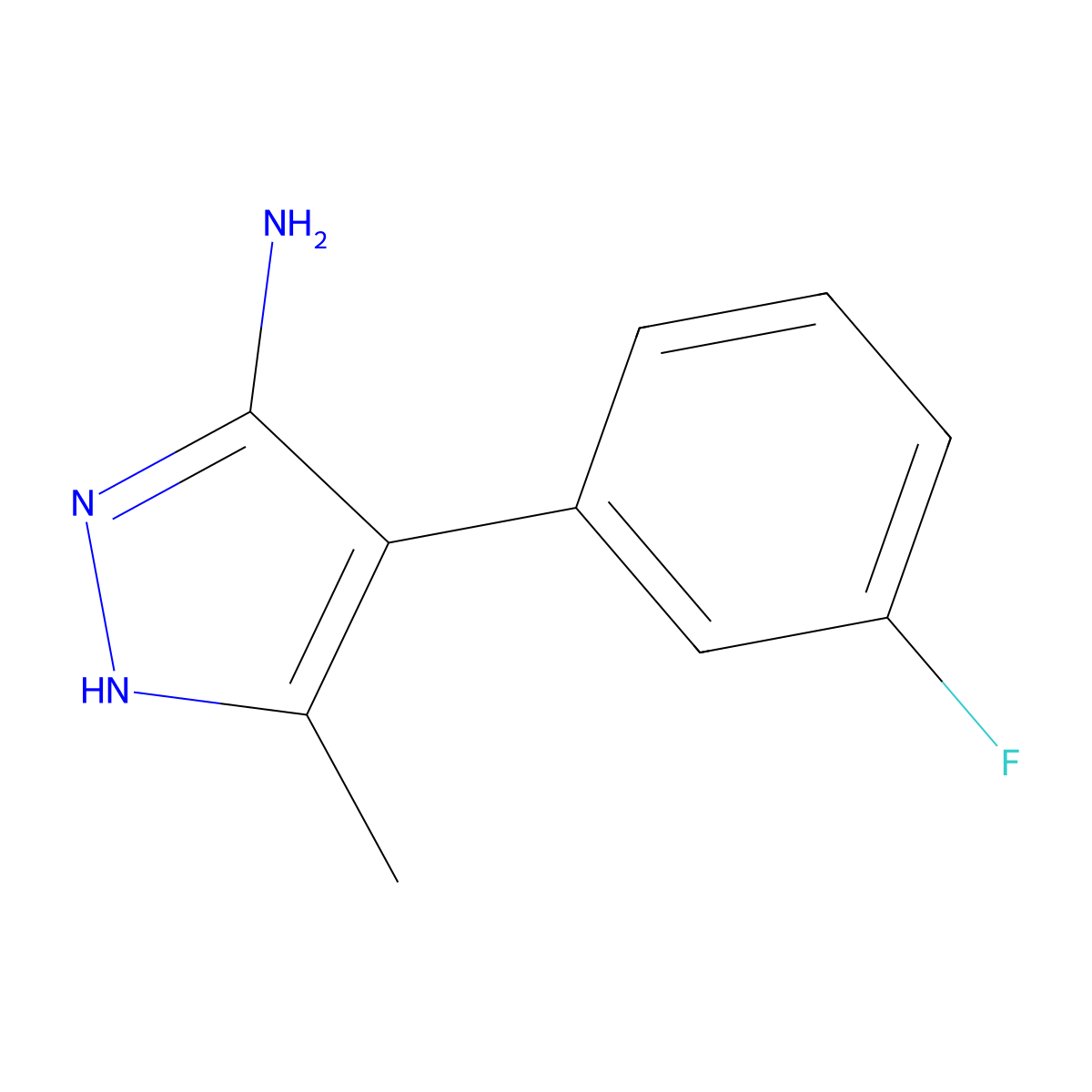 4-(3-fluorophenyl)-3-methyl-1H-pyrazol-5-amine molecular structure, CAS 1229025-29-9