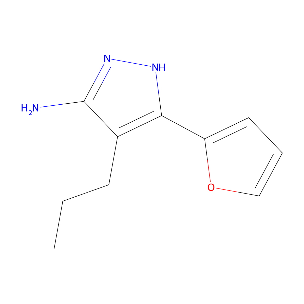 3-(Furan-2-yl)-4-propyl-1h-pyrazol-5-amine molecular structure, CAS 1229025-36-8