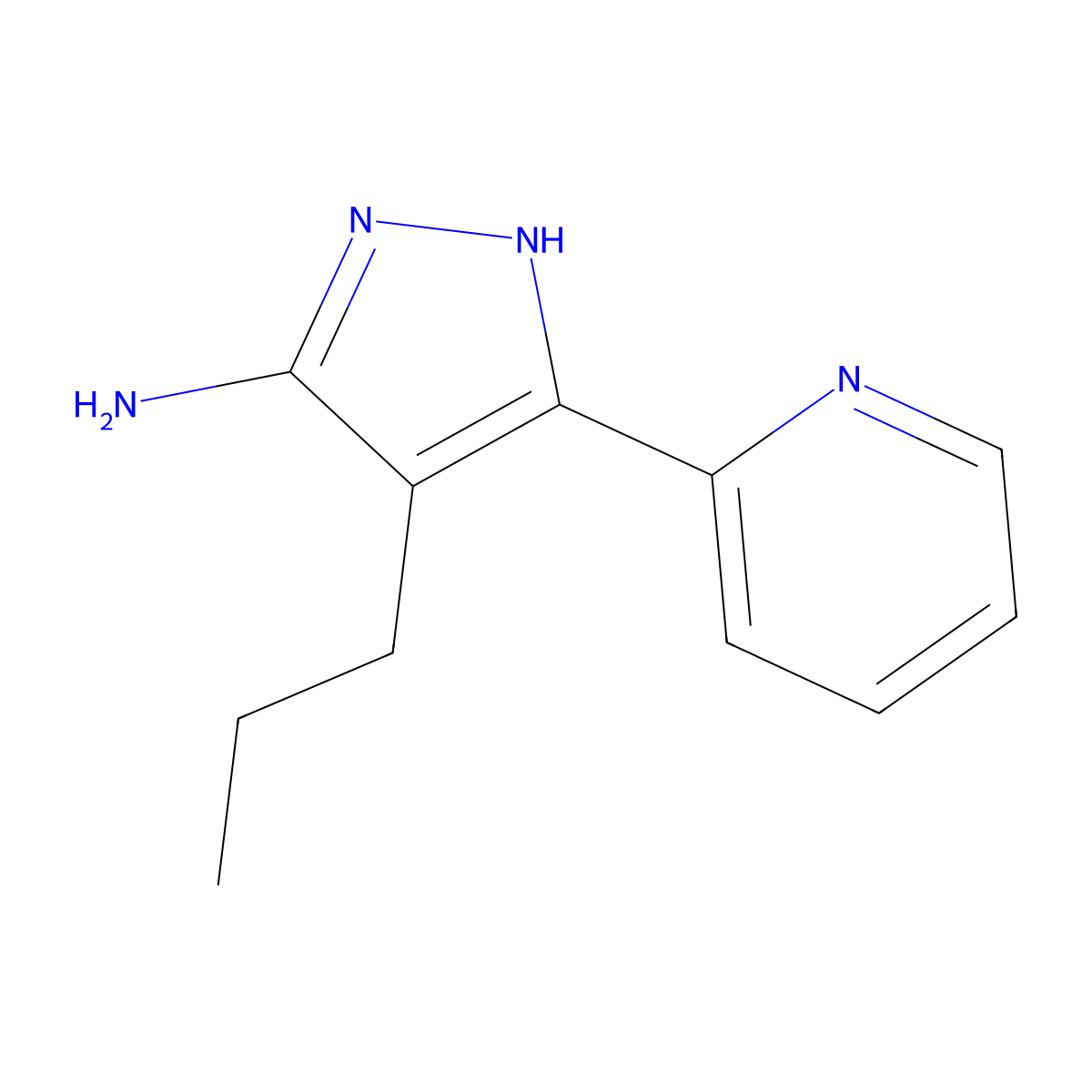4-Propyl-3-(pyridin-2-yl)-1h-pyrazol-5-amine molecular structure, CAS 1229025-40-4