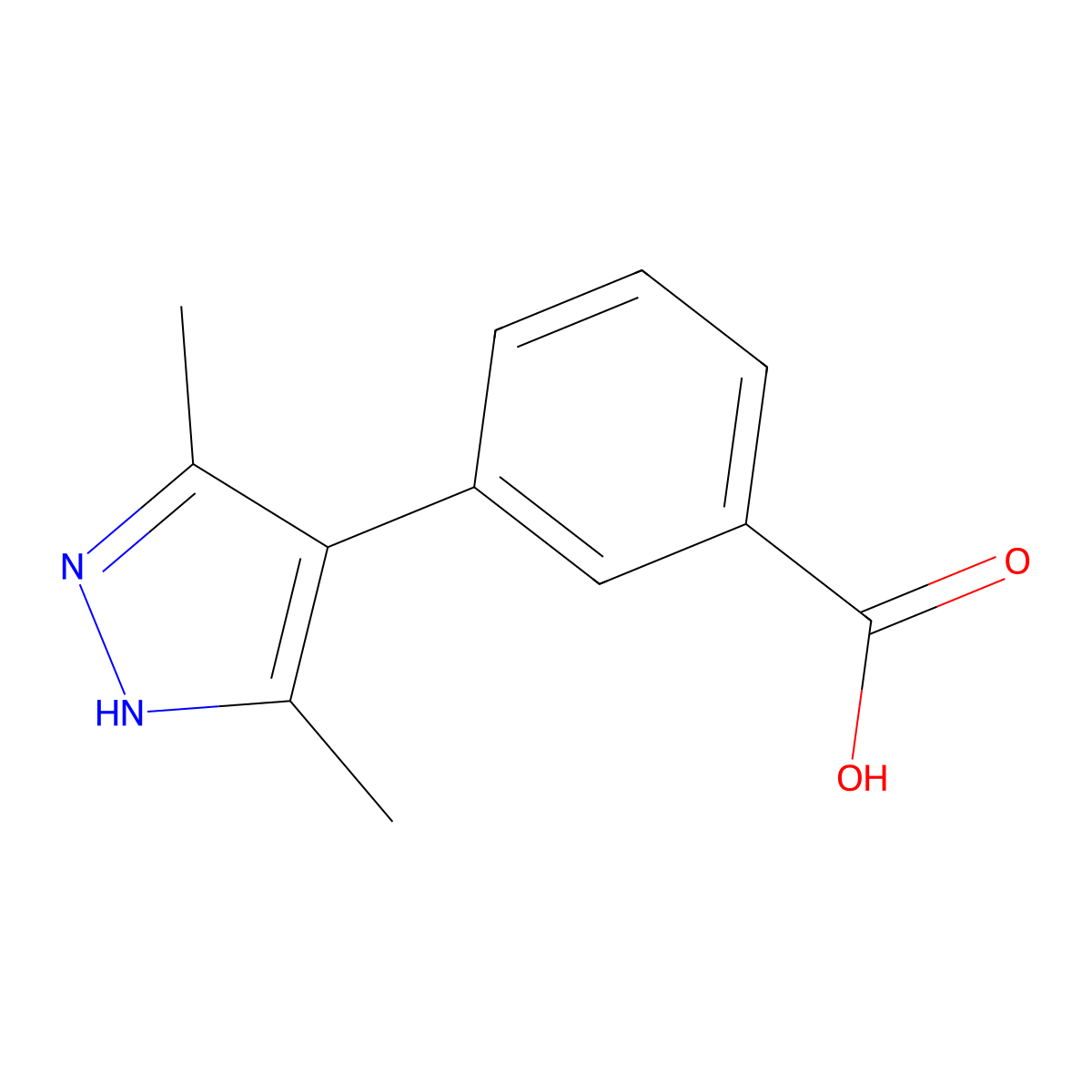 3-(3,5-Dimethyl-4-pyrazolyl)benzoic Acid molecular structure, CAS 1229025-67-5