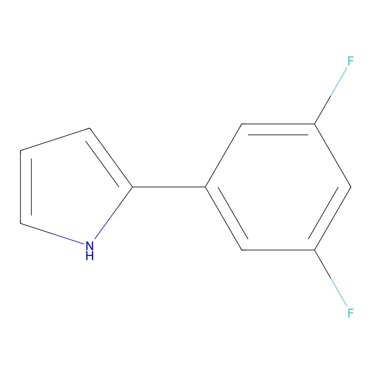 2-(3,5-Difluorophenyl)pyrrole molecular structure, CAS 1229035-74-8