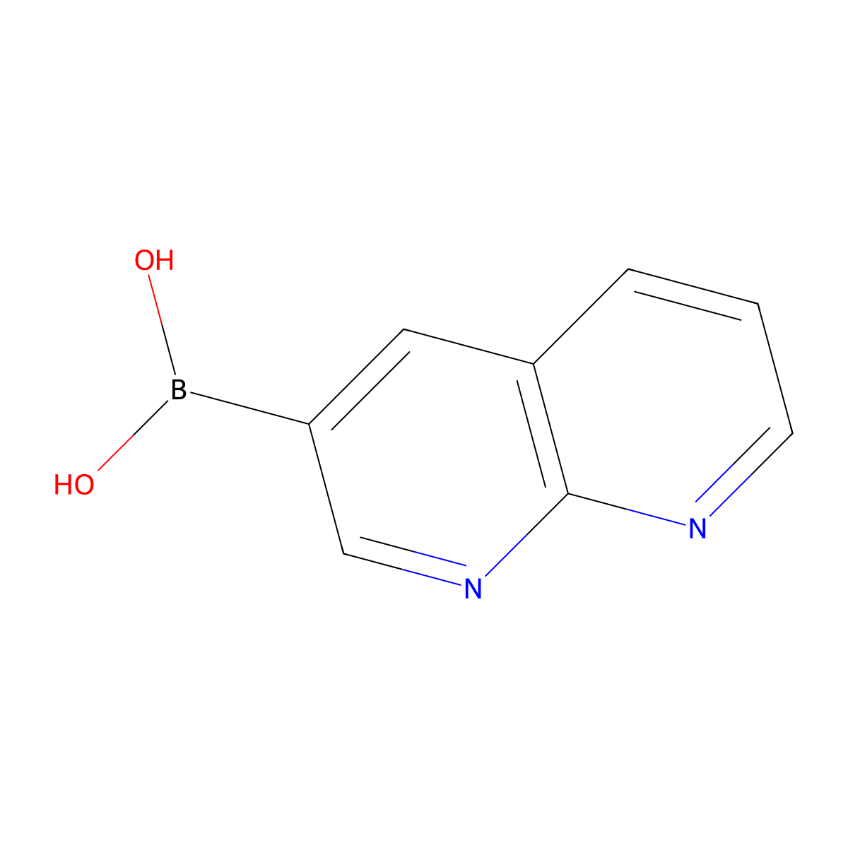 (1,8-Naphthyridin-3-yl)boronic acid molecular structure, CAS 1229042-02-7