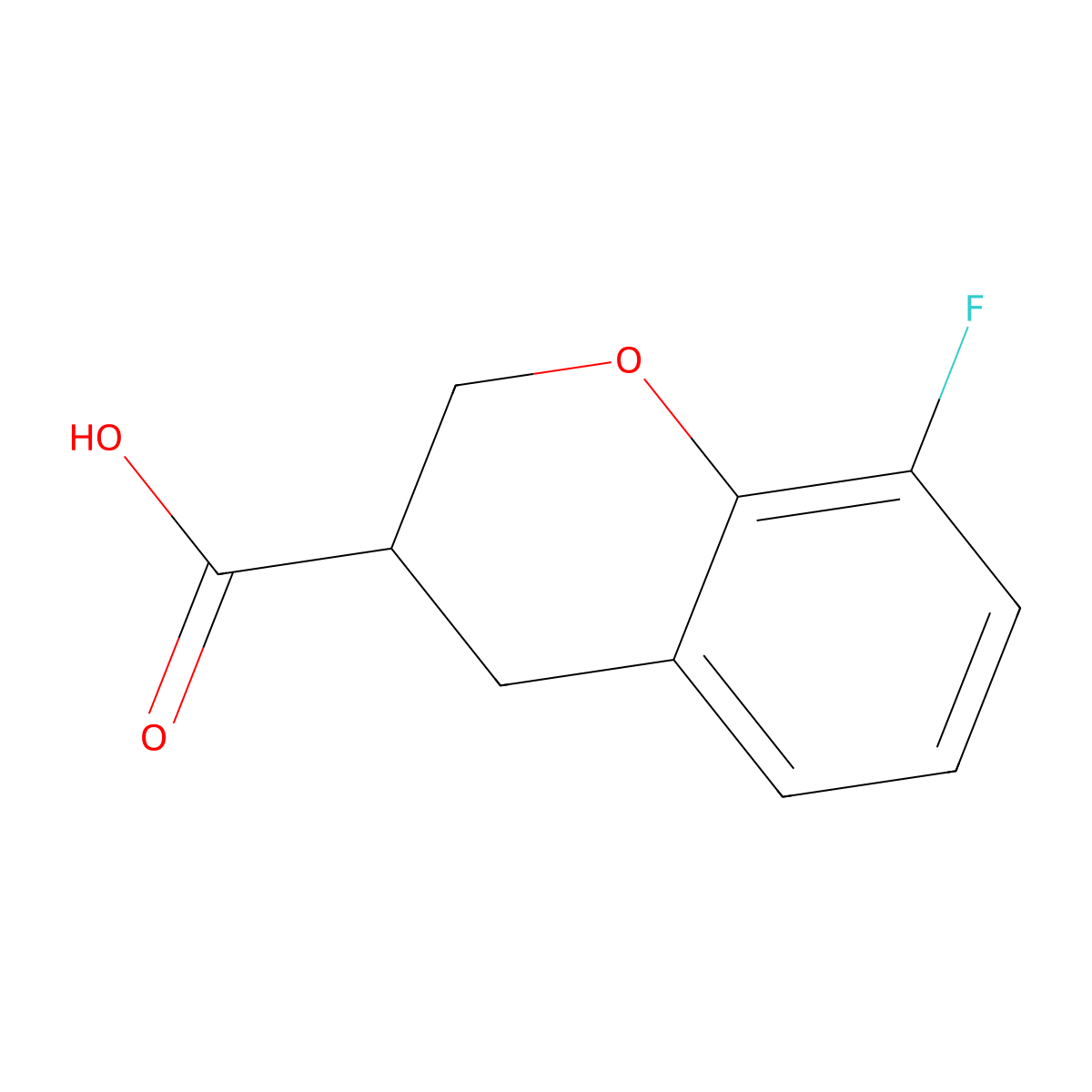 8-Fluorochroman-3-carboxylic acid molecular structure, CAS 1229042-30-1