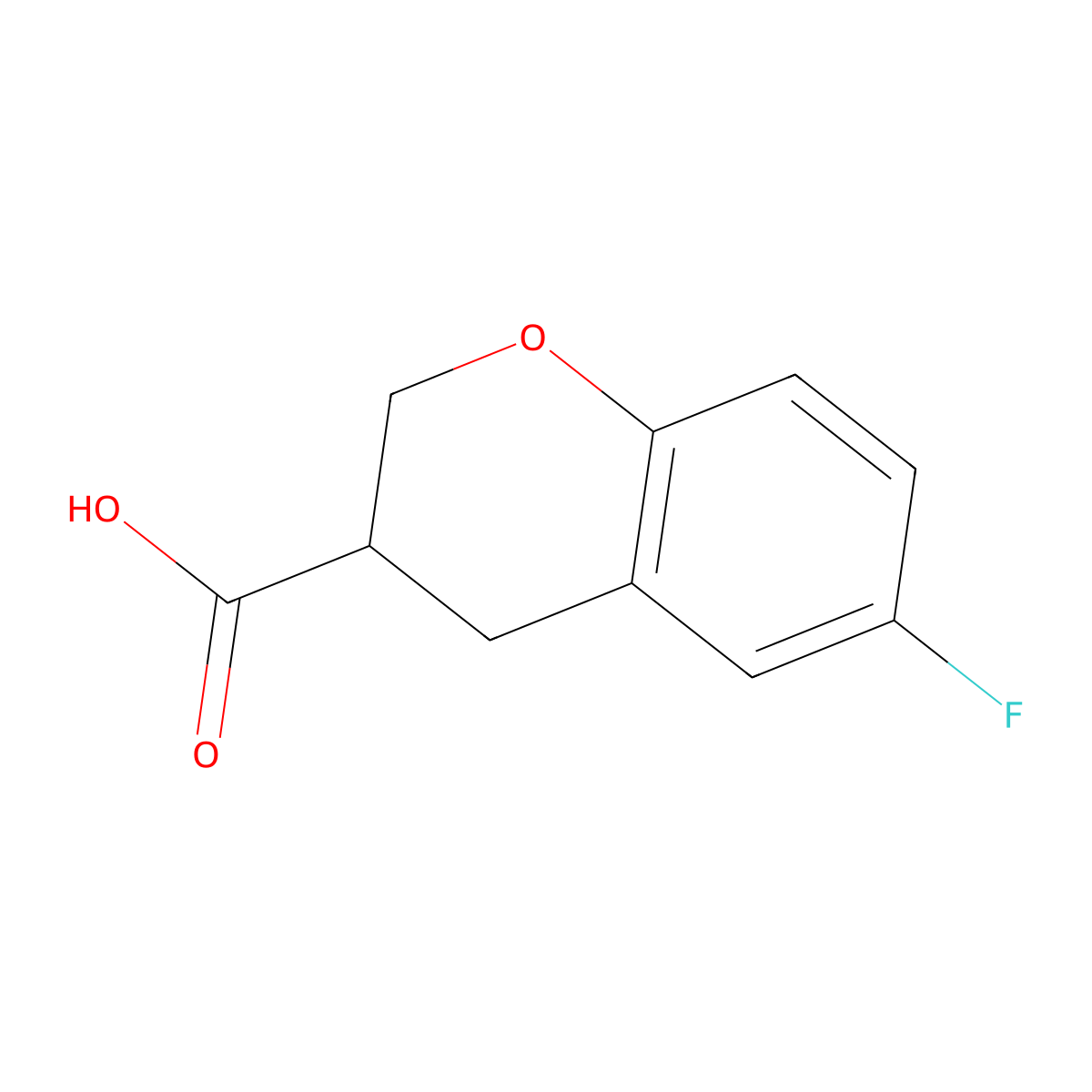 (S)-6-Fluorochroman-3-carboxylic acid molecular structure, CAS 1229077-21-7