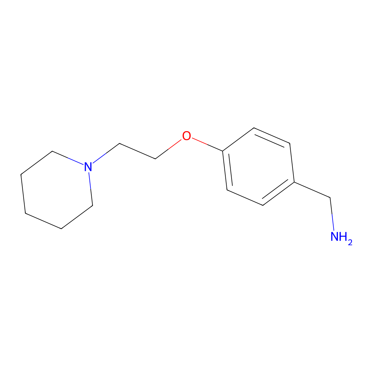 (4-(2-(Piperidin-1-yl)ethoxy)phenyl)methanamine molecular structure, CAS 122909-88-0