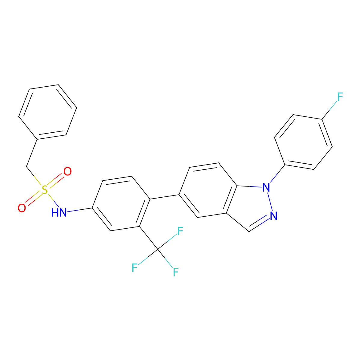 N-[4-[1-(4-Fluorophenyl)-1H-indazol-5-yl-3-(trifluoromethyl)phenyl]benzenesulfonamide molecular structure, CAS 1229096-88-1