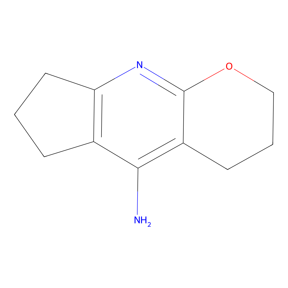 2,3,4,6,7,8-Hexahydrocyclopenta[b]pyrano[3,2-e]pyridin-5-amine molecular structure, CAS 122910-32-1