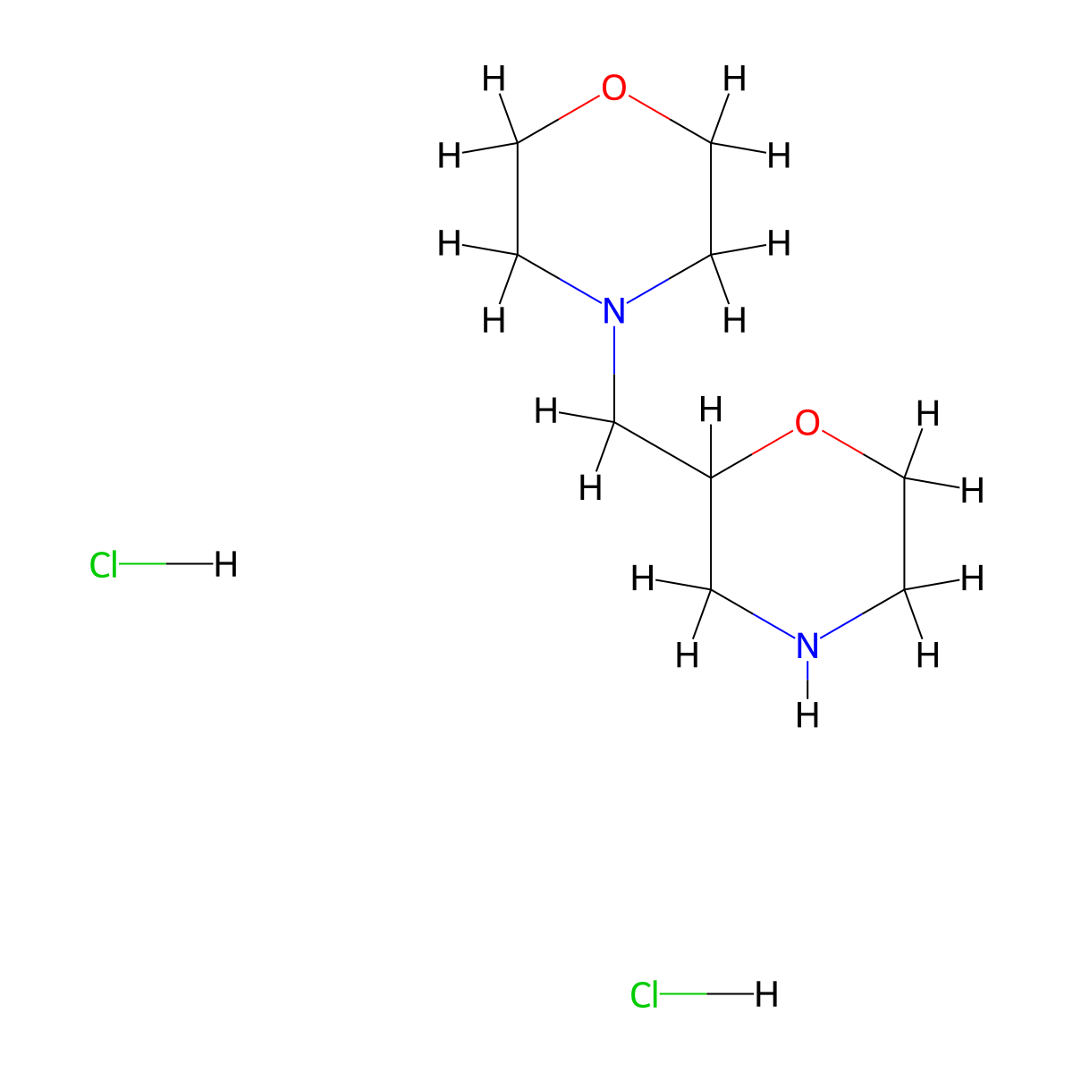 2-[(Morpholin-4-yl)methyl]morpholine dihydrochloride molecular structure, CAS 122910-82-1