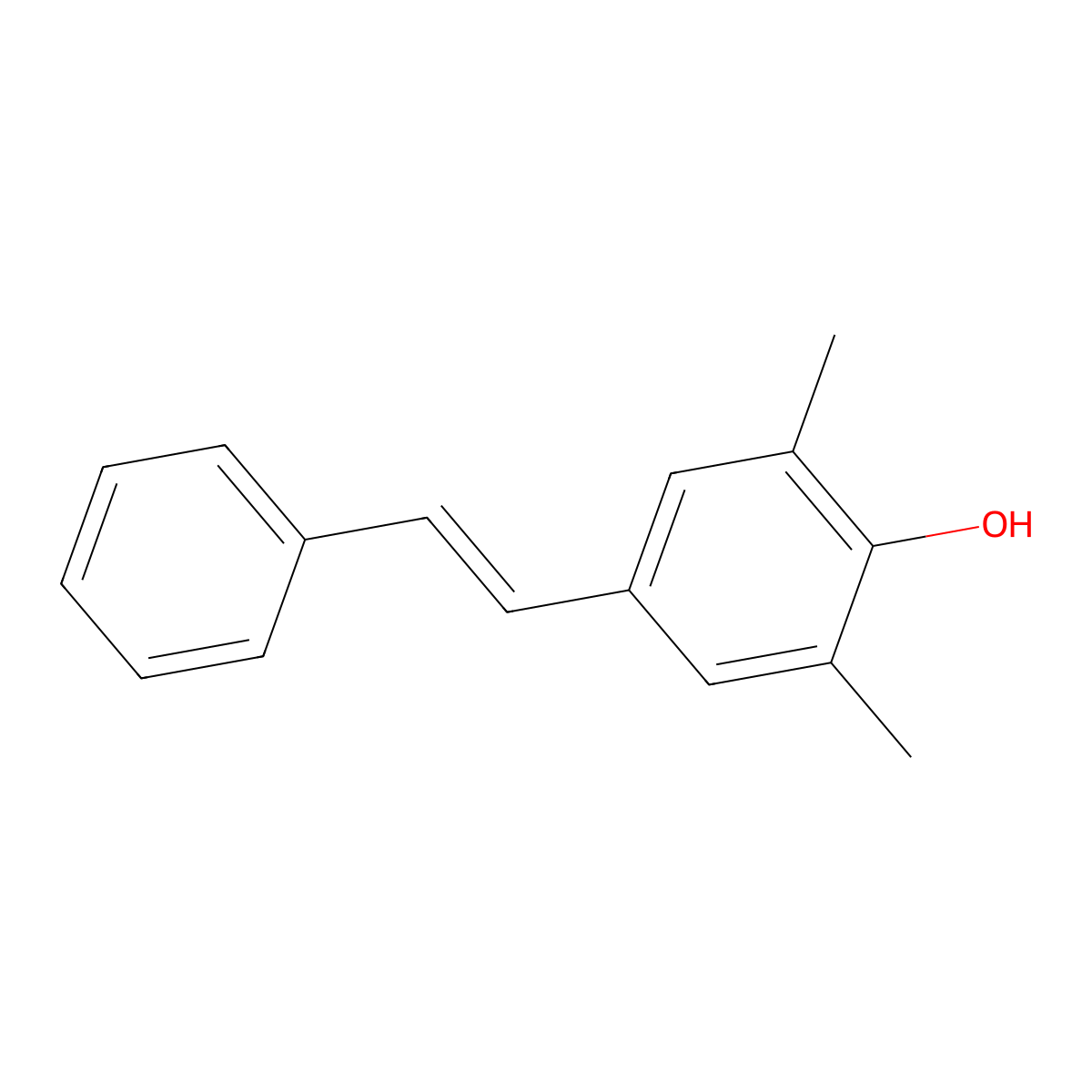 3,5-Dimethyl-4-hydroxystilbene molecular structure, CAS 122917-30-0