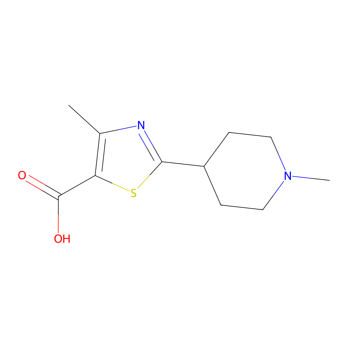 4-Methyl-2-(1-methylpiperidin-4-yl)thiazole-5-carboxylic acid molecular structure, CAS 1229183-32-7