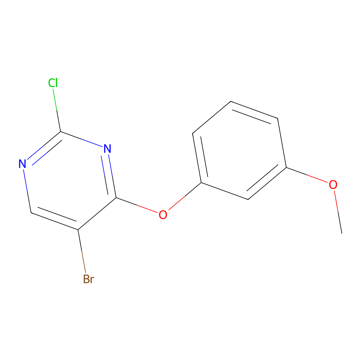 5-Bromo-2-chloro-4-(3-methoxyphenoxy)pyrimidine molecular structure, CAS 1229186-65-5