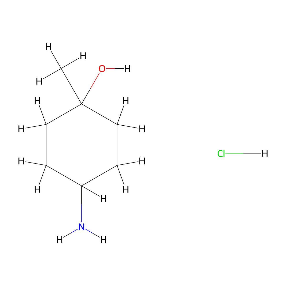 4-Amino-1-methylcyclohexan-1-ol hydrochloride molecular structure, CAS 1229186-69-9