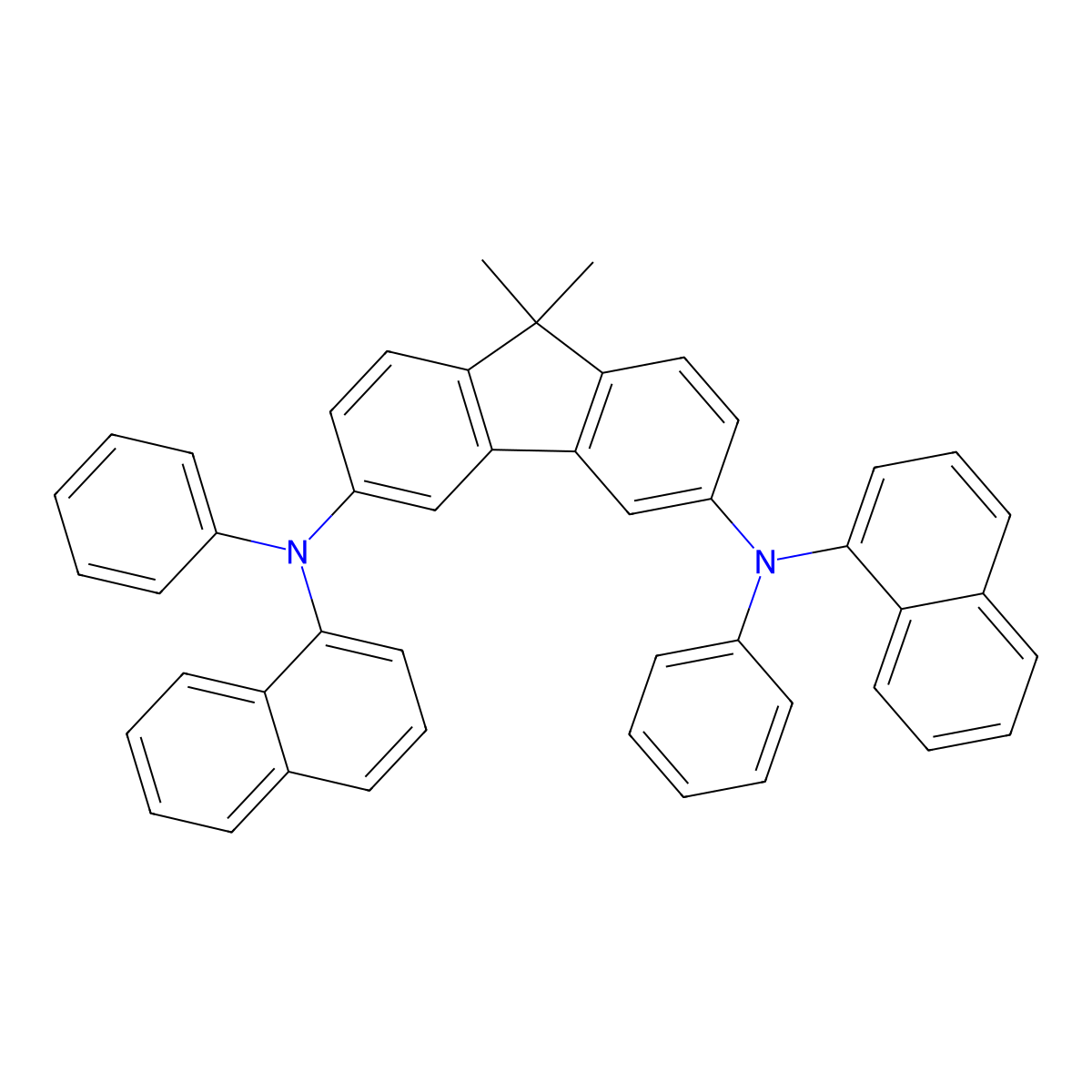 9,9-Dimethyl-N3,N6-di(naphthalen-1-yl)-N3,N6-diphenyl-9H-fluorene-3,6-diamine molecular structure, CAS 1229226-27-0