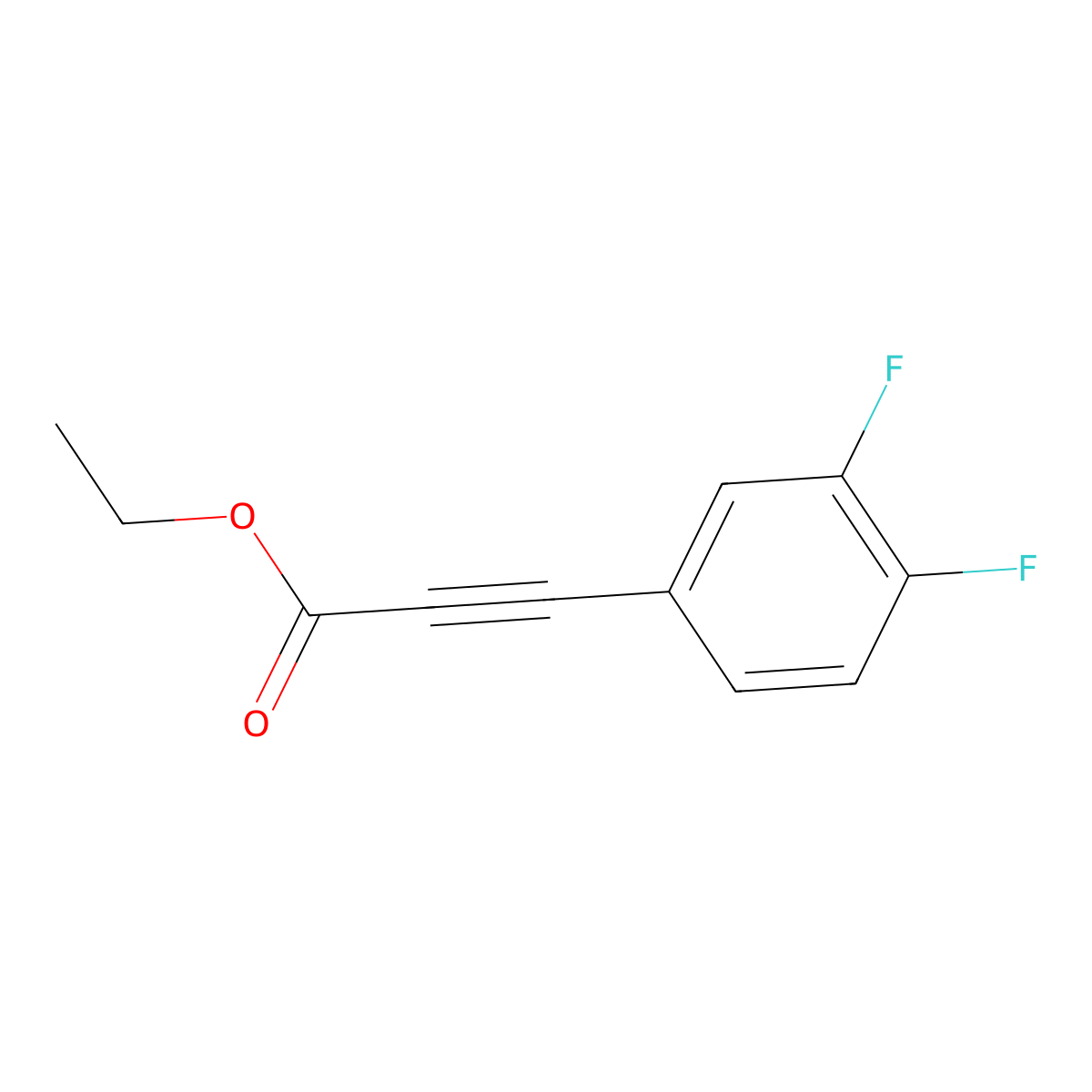 (3,4-Difluoro-phenyl)-propynoic acid ethyl ester molecular structure, CAS 1229236-35-4