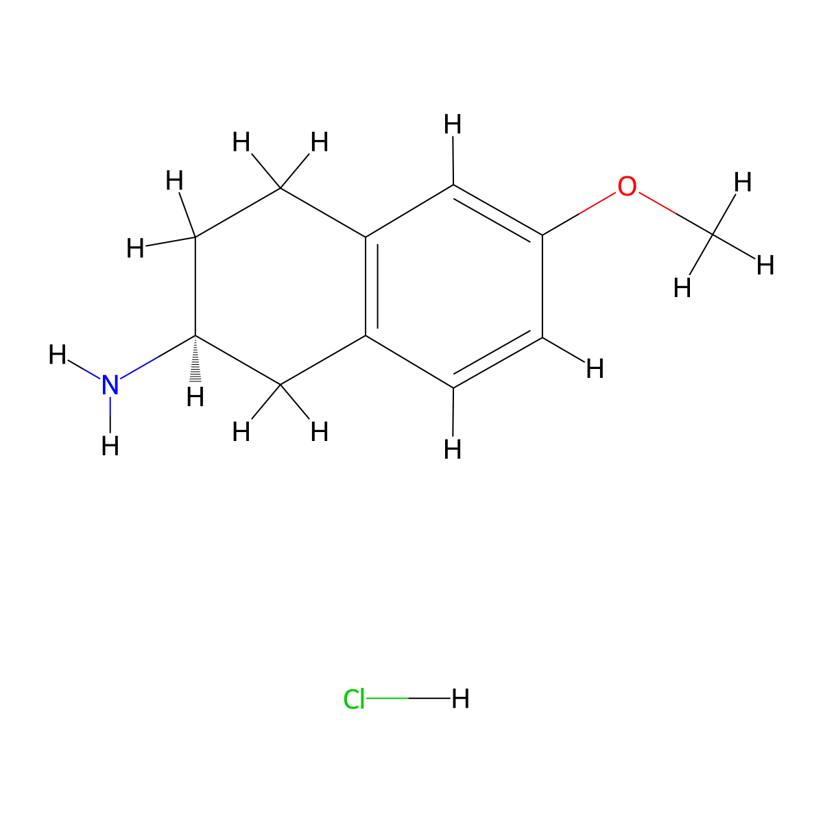 (S)-6-methoxy-2-aminotetralin hydrochloride molecular structure, CAS 1229244-88-5