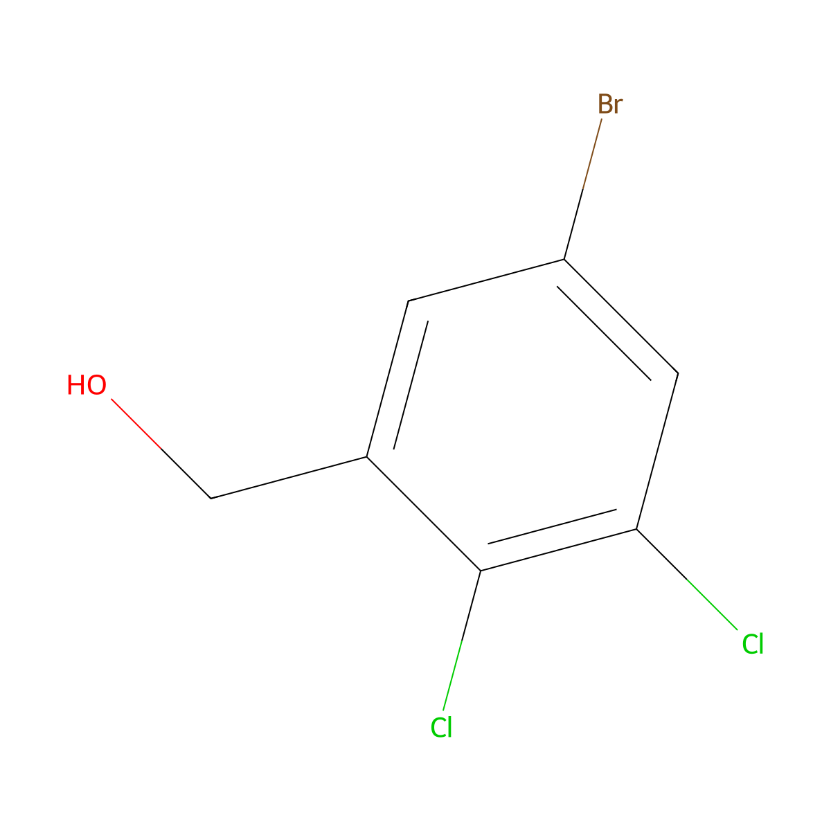 (5-Bromo-2,3-dichlorophenyl)methanol molecular structure, CAS 1229245-68-4