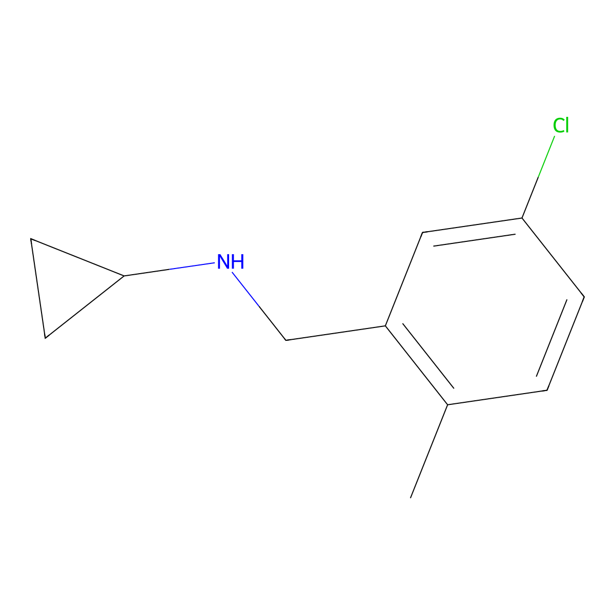 N-[(5-chloro-2-methylphenyl)methyl]cyclopropanamine molecular structure, CAS 1229246-30-3