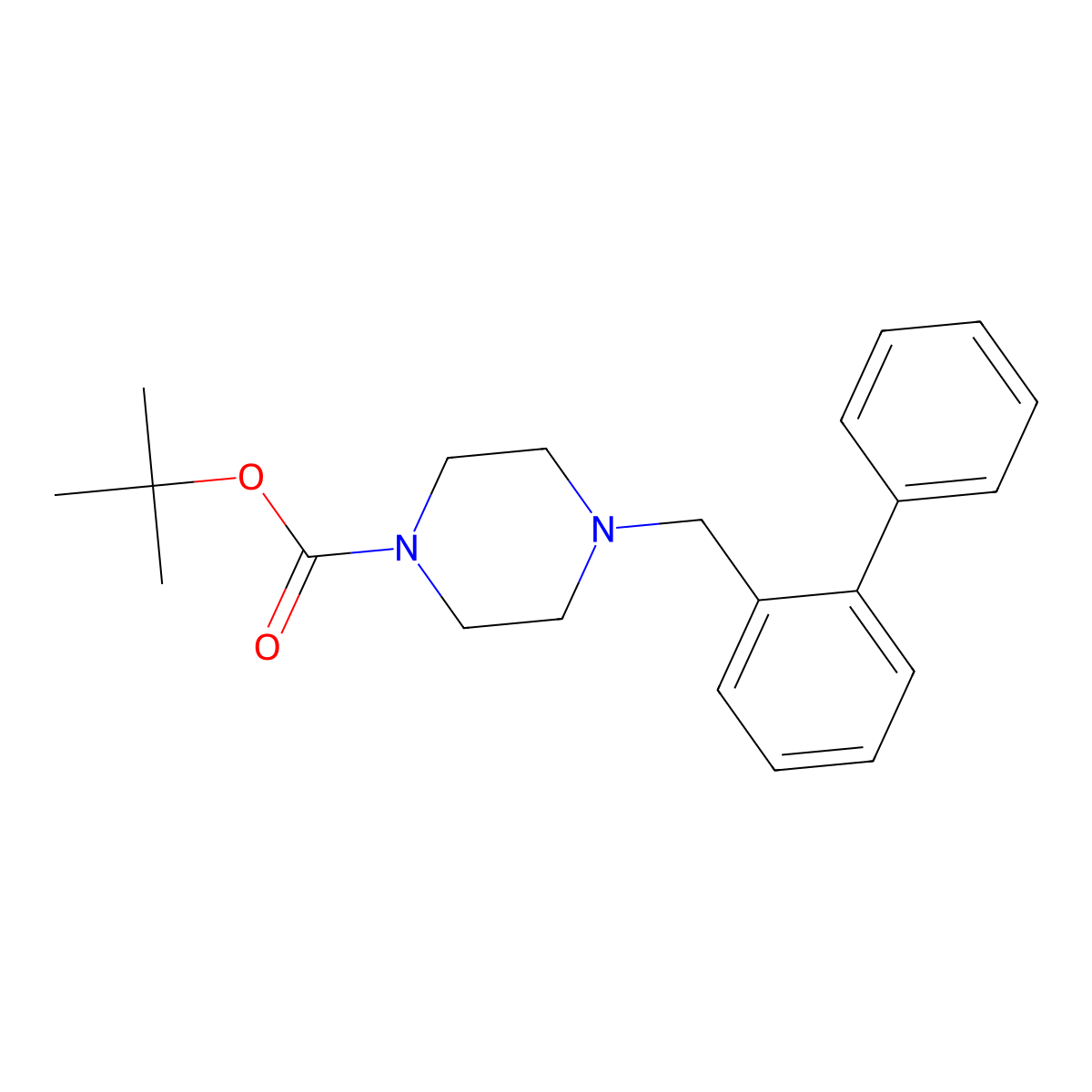 4-Biphenyl-2-ylmethyl-piperazine-1-carboxylic acid tert-butyl ester molecular structure, CAS 1229247-68-0