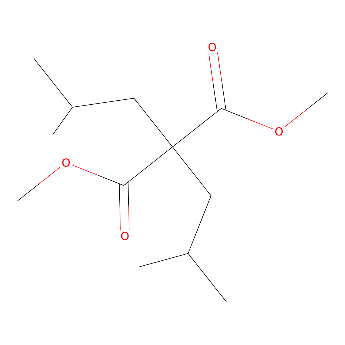 Dimethyl 2,2-diisobutylmalonate molecular structure, CAS 1229311-50-5