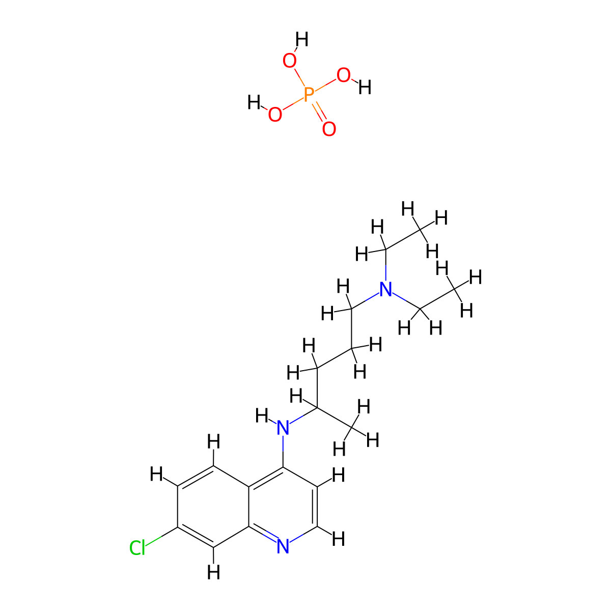 (+-)-Chloroquine diphosphate molecular structure, CAS 122933-57-7