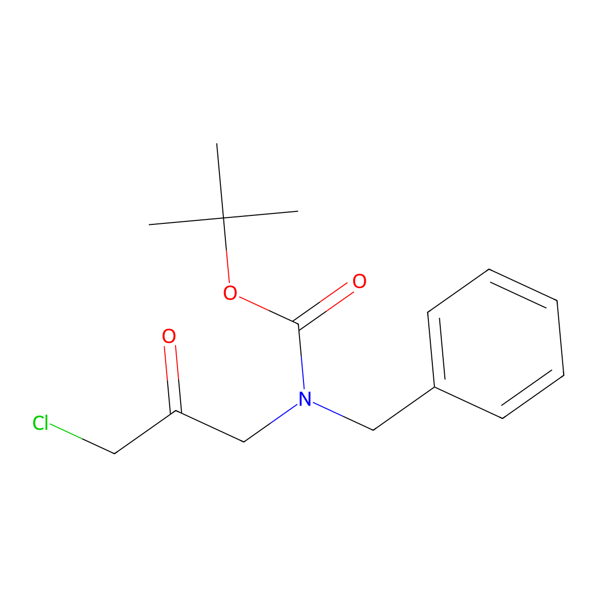 tert-butyl N-benzyl-N-(3-chloro-2-oxopropyl)carbamate molecular structure, CAS 1229357-80-5