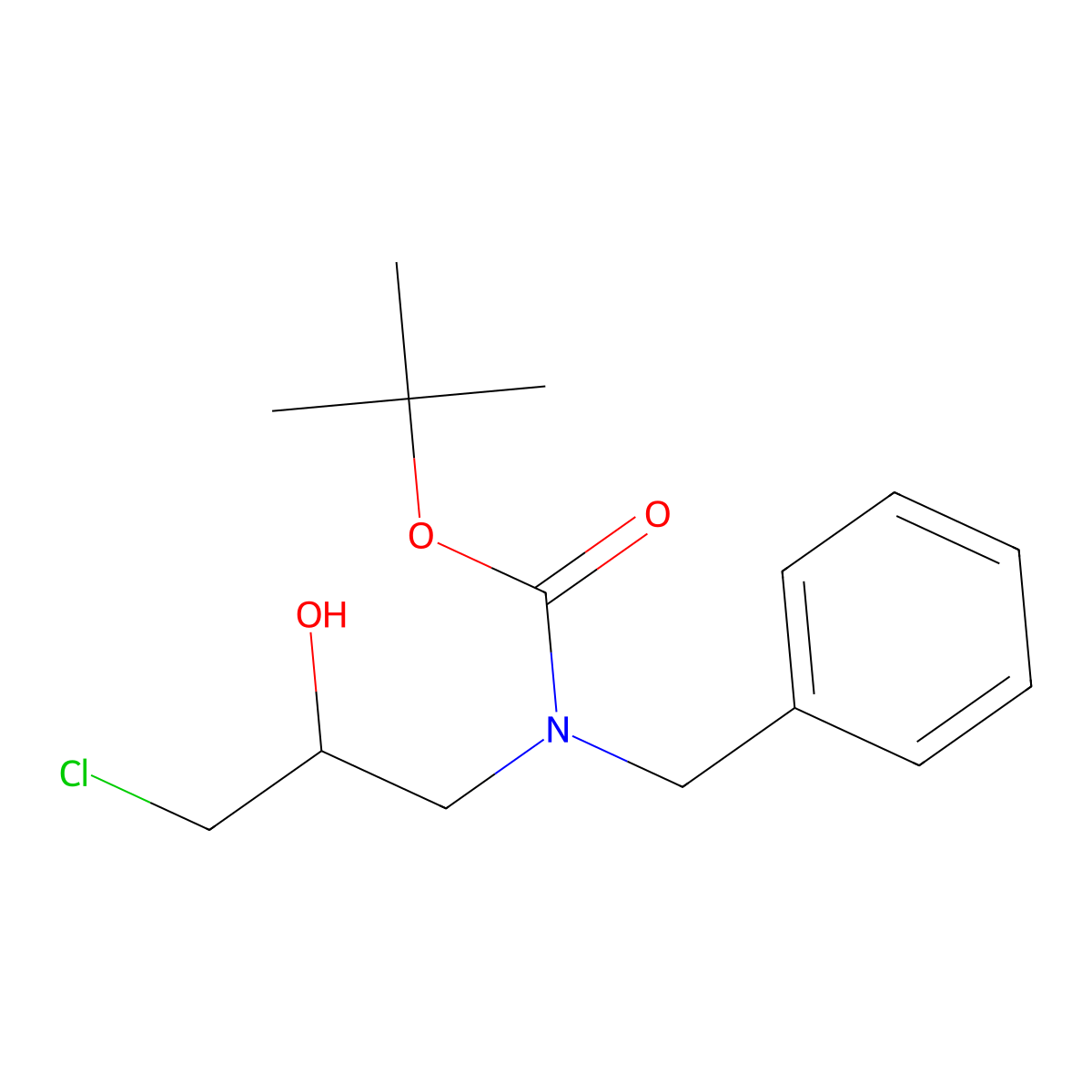 tert-butyl N-benzyl-N-(3-chloro-2-hydroxypropyl)carbamate molecular structure, CAS 1229358-21-7