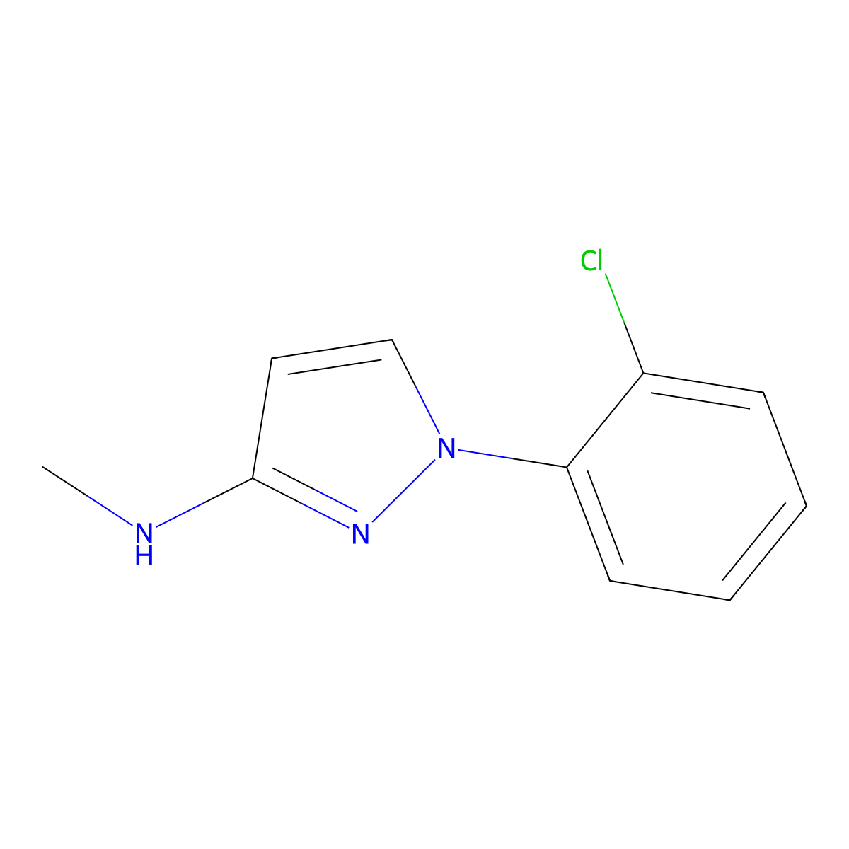 1-(2-chlorophenyl)-N-methyl-1H-pyrazol-3-amine molecular structure, CAS 1229380-56-6