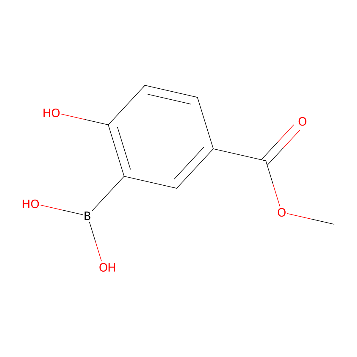 (2-Hydroxy-5-(methoxycarbonyl)phenyl)boronic acid molecular structure, CAS 1229442-38-9