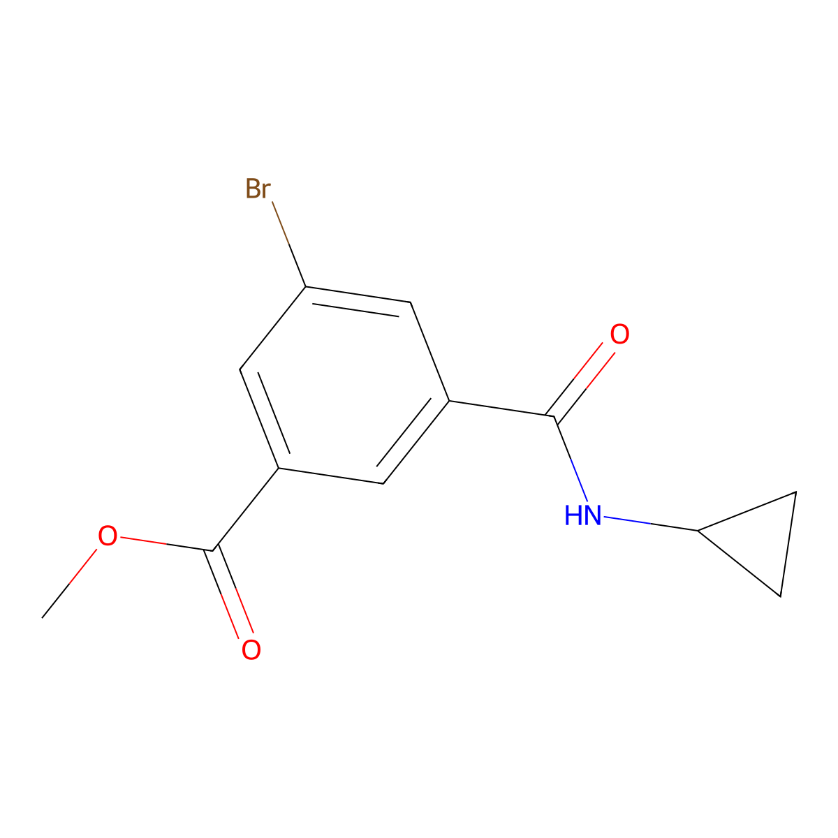 Methyl 3-bromo-5-(cyclopropylcarbamoyl)benzoate molecular structure, CAS 1229442-53-8