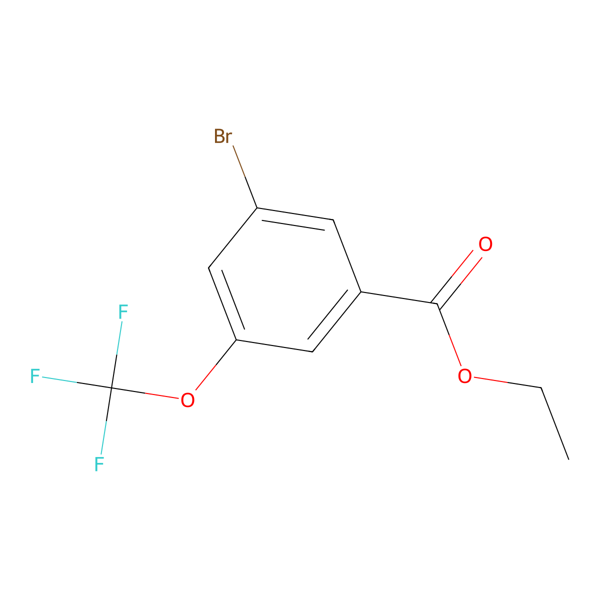 Ethyl 3-bromo-5-(trifluoromethoxy)benzoate molecular structure, CAS 1229442-66-3