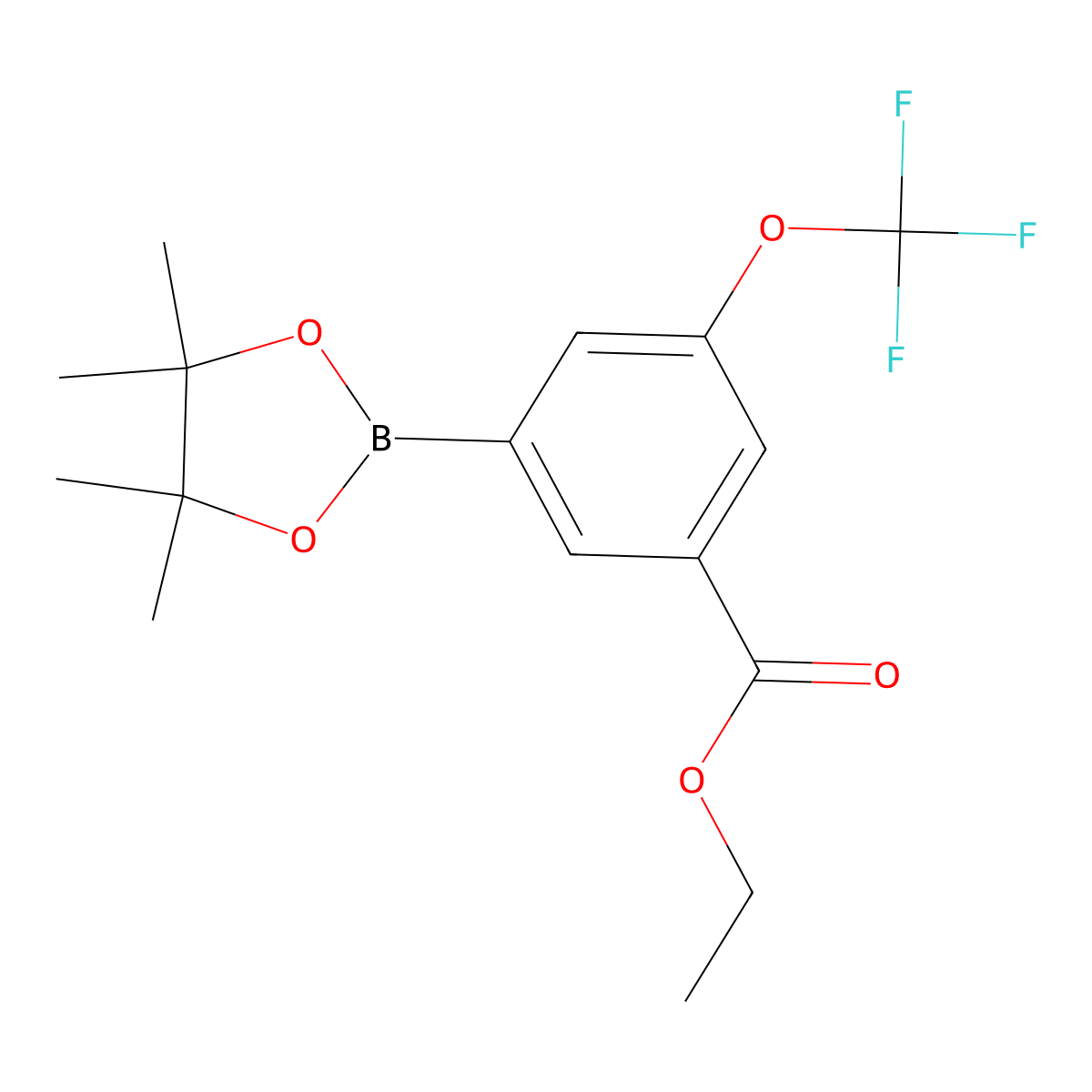 Ethyl 3-(4,4,5,5-tetramethyl-1,3,2-dioxaborolan-2-yl)-5-(trifluoromethoxy)benzoate molecular structure, CAS 1229442-67-4
