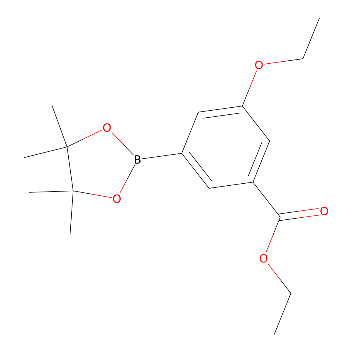 Ethyl 3-ethoxy-5-(4,4,5,5-tetramethyl-1,3,2-dioxaborolan-2-yl)benzoate molecular structure, CAS 1229442-69-6