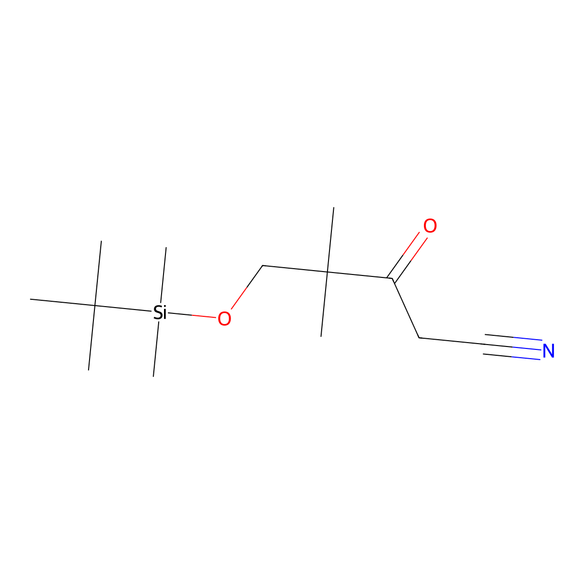 5-(tert-Butyldimethylsilyloxy)-4,4-dimethyl-3-oxopentanenitrile molecular structure, CAS 1229454-44-7