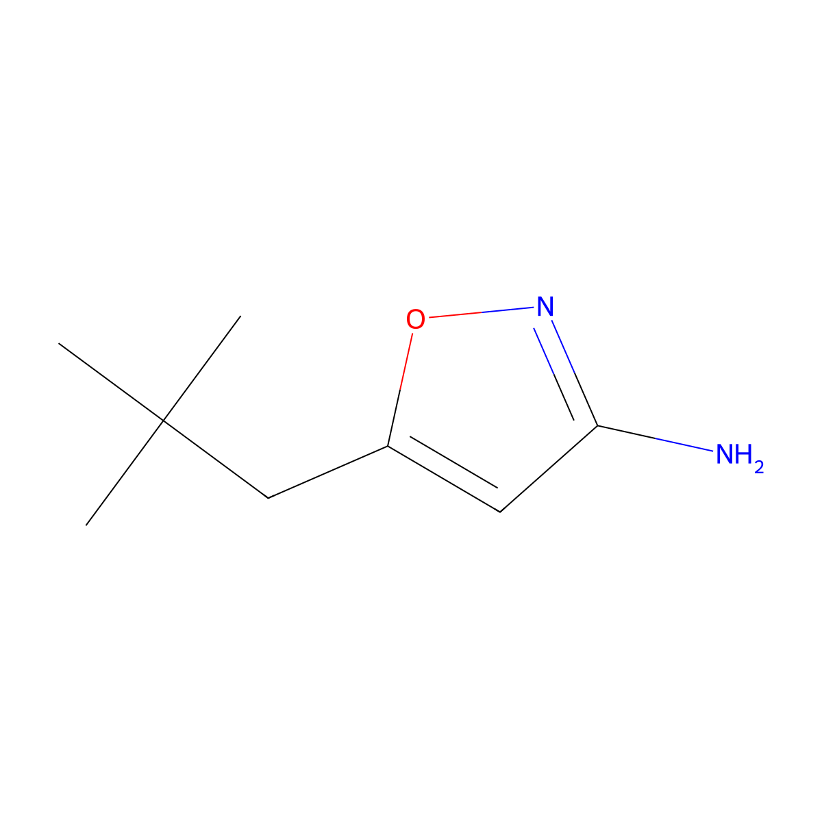 5-(2,2-Dimethylpropyl)-1,2-oxazol-3-amine molecular structure, CAS 1229454-61-8