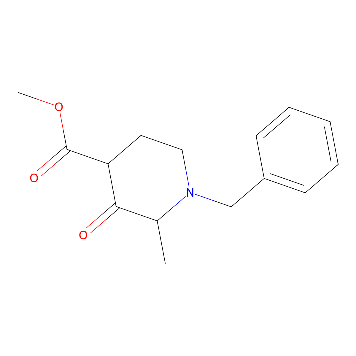 Methyl 1-benzyl-2-methyl-3-oxopiperidine-4-carboxylate molecular structure, CAS 1229455-21-3