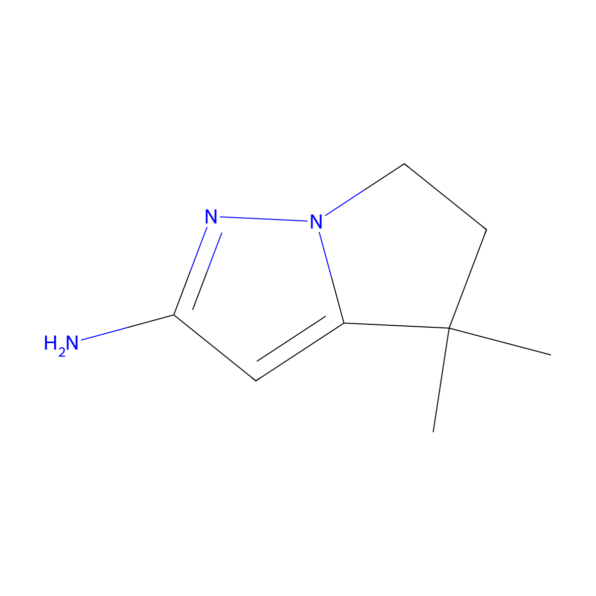 4,4-dimethyl-4H,5H,6H-pyrrolo[1,2-b]pyrazol-2-amine molecular structure, CAS 1229456-33-0