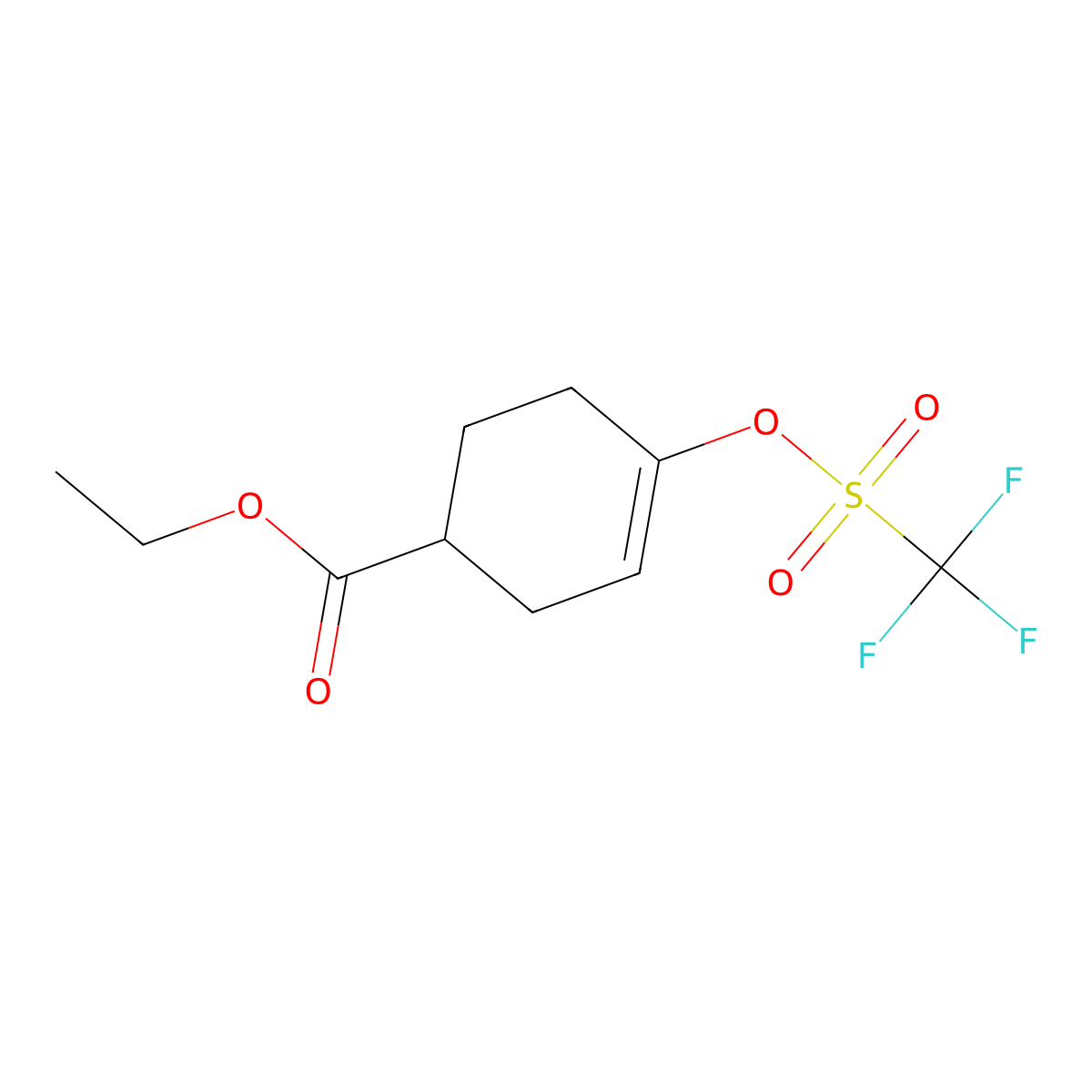 Ethyl 4-(((trifluoromethyl)sulfonyl)oxy)cyclohex-3-enecarboxylate molecular structure, CAS 122948-57-6