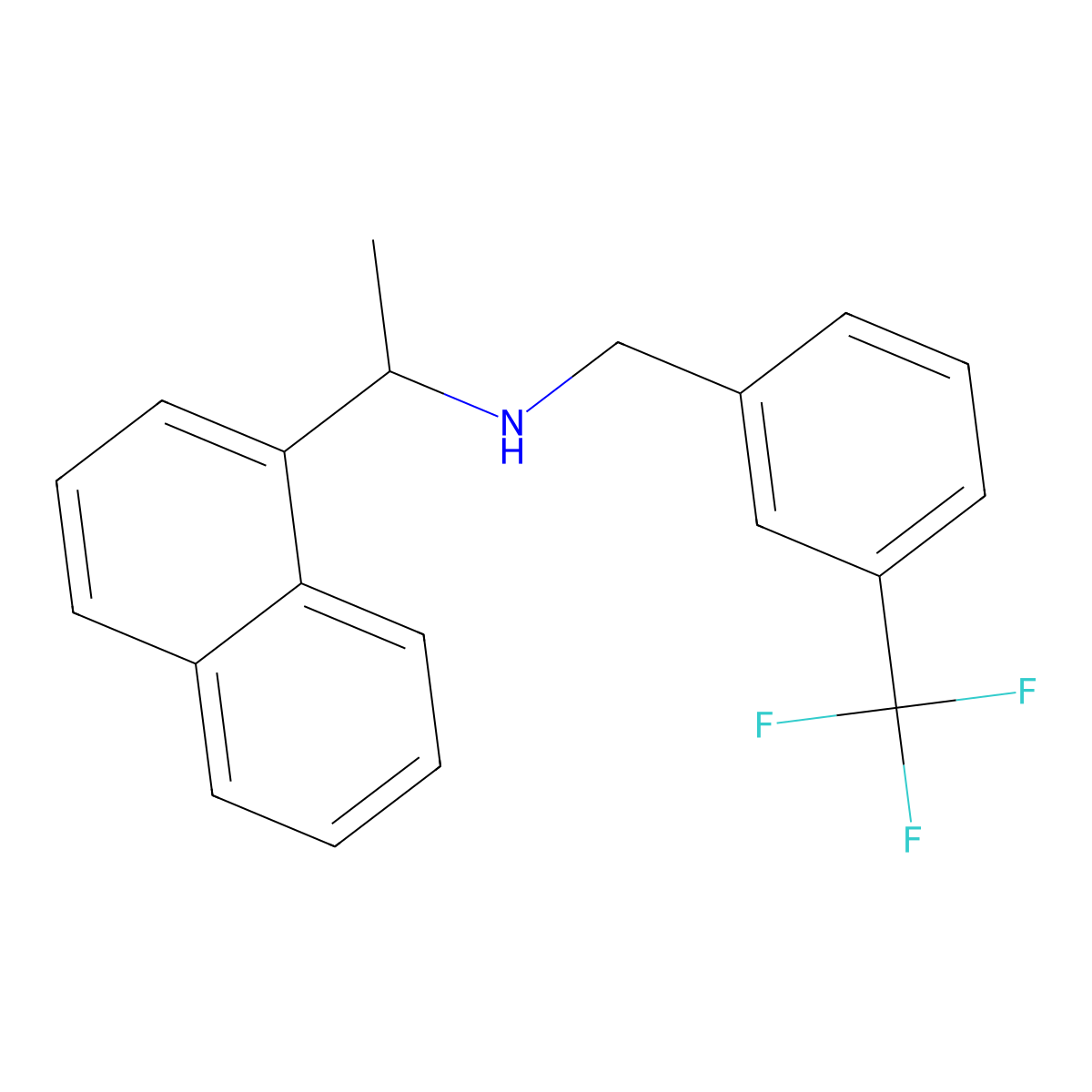 (R)-1-(naphthalen-1-yl)-N-(3-(trifluoromethyl)benzyl)ethan-1-amine molecular structure, CAS 1229512-52-0