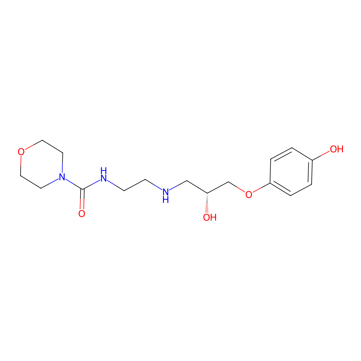 (R)-N-(2-((2-Hydroxy-3-(4-hydroxyphenoxy)propyl)amino)ethyl)morpholine-4-carboxamide molecular structure, CAS 1229516-19-1