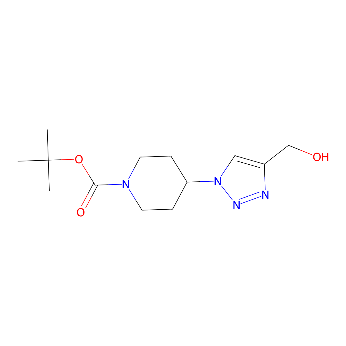 tert-Butyl 4-(4-(hydroxymethyl)-1H-1,2,3-triazol-1-yl)piperidine-1-carboxylate molecular structure, CAS 1229516-67-9